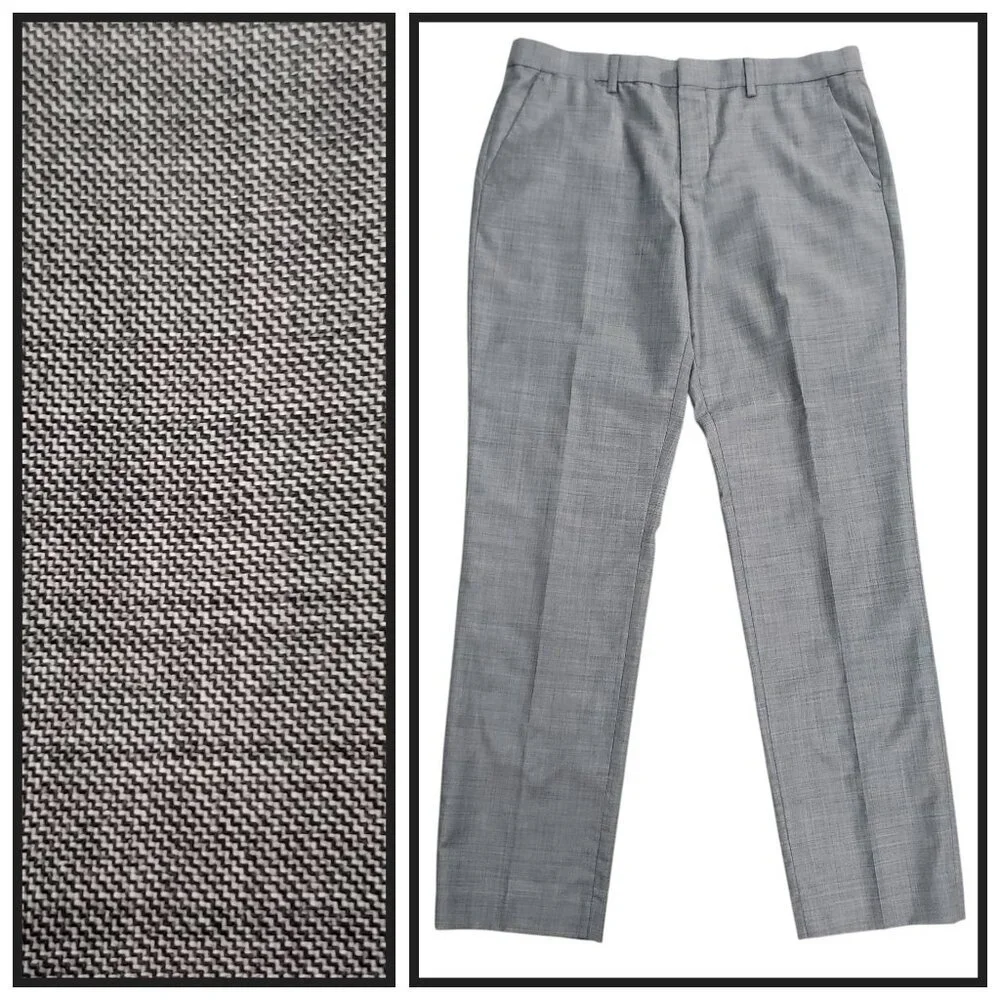 Express Men’s Photographer Gray Dress Pants 32x30 Wool Blend Slim Fit